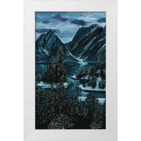 Mountainscape II White Modern Wood Framed Art Print by Wang, Melissa