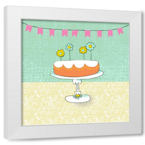 Retro Birthday I White Modern Wood Framed Art Print by Zarris, Chariklia