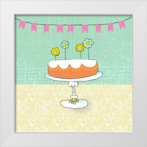 Retro Birthday I White Modern Wood Framed Art Print by Zarris, Chariklia