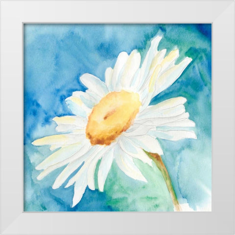 Daisy Sunshine I White Modern Wood Framed Art Print by Moore, Regina