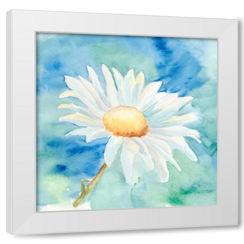 Daisy Sunshine II White Modern Wood Framed Art Print by Moore, Regina
