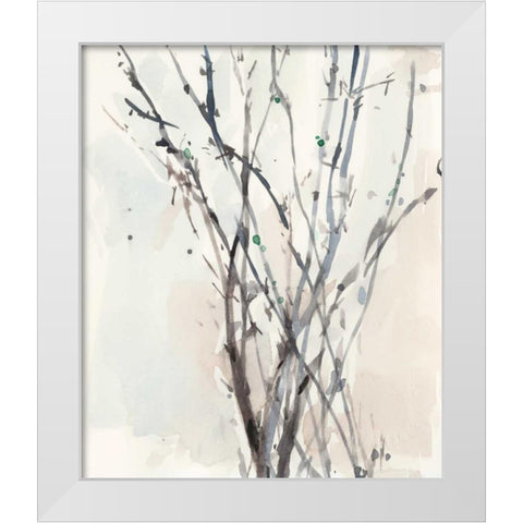 Watercolor Branches II White Modern Wood Framed Art Print by Dixon, Samuel