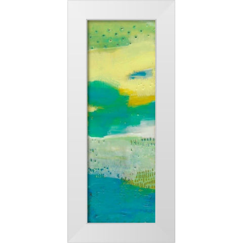 Teal Dot Panels I White Modern Wood Framed Art Print by Jachimiec, Sue
