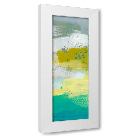 Teal Dot Panels III White Modern Wood Framed Art Print by Jachimiec, Sue