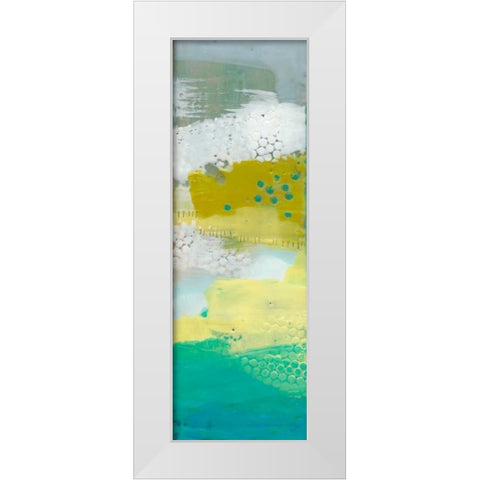 Teal Dot Panels III White Modern Wood Framed Art Print by Jachimiec, Sue