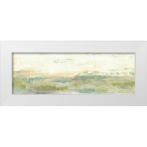 Greenery Horizon Line I White Modern Wood Framed Art Print by Goldberger, Jennifer