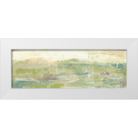 Greenery Horizon Line III White Modern Wood Framed Art Print by Goldberger, Jennifer