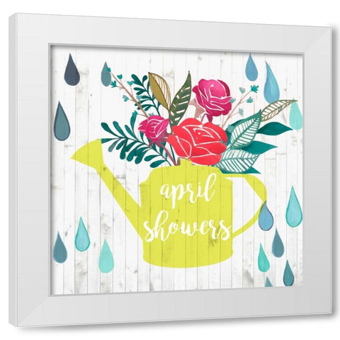 April Showers and May Flowers I White Modern Wood Framed Art Print by Studio W