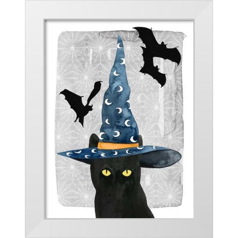 Black Cat II White Modern Wood Framed Art Print by Popp, Grace