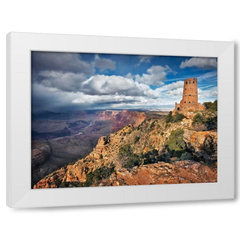 Canyon View VII White Modern Wood Framed Art Print by Drost, David