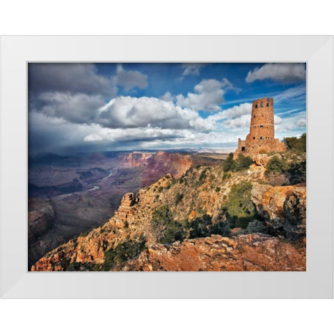 Canyon View VII White Modern Wood Framed Art Print by Drost, David