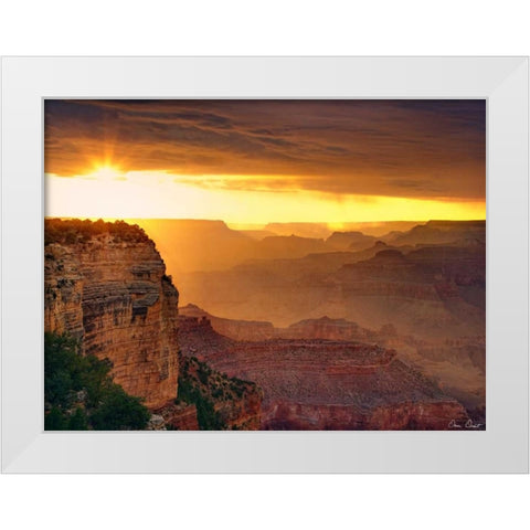Canyon View IX White Modern Wood Framed Art Print by Drost, David