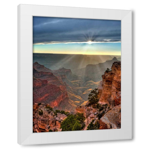 Canyon View XI White Modern Wood Framed Art Print by Drost, David