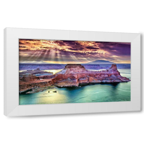 Lake Canyon View II White Modern Wood Framed Art Print by Drost, David
