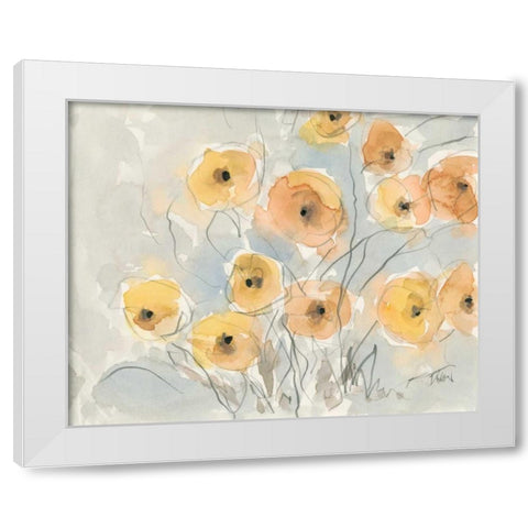 Sunset Poppies I White Modern Wood Framed Art Print by Dixon, Samuel