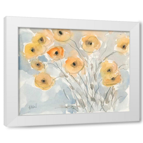 Sunset Poppies II White Modern Wood Framed Art Print by Dixon, Samuel