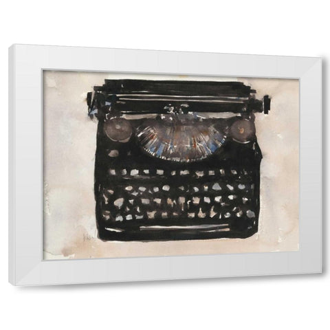 Typing I White Modern Wood Framed Art Print by Dixon, Samuel