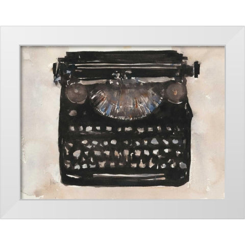 Typing I White Modern Wood Framed Art Print by Dixon, Samuel