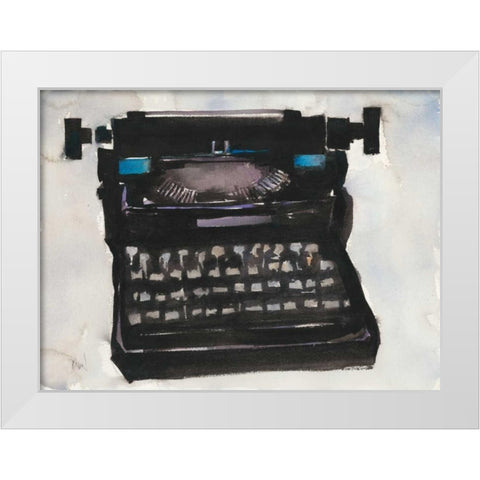 Typing II White Modern Wood Framed Art Print by Dixon, Samuel