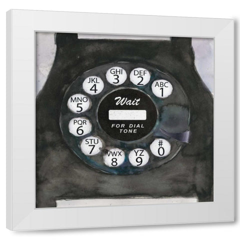 Phoning I White Modern Wood Framed Art Print by Dixon, Samuel