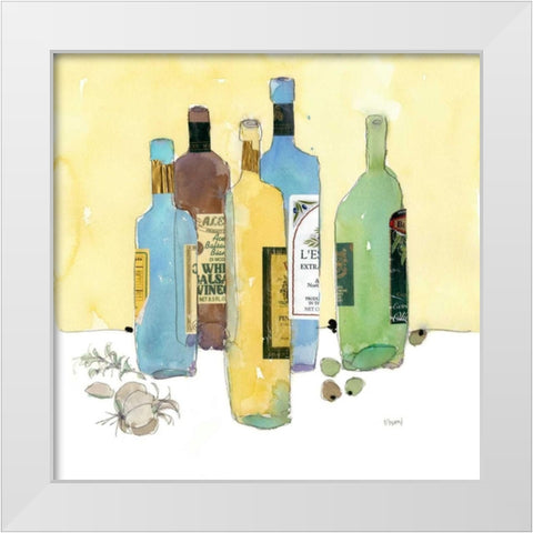 Garlic and Oil I White Modern Wood Framed Art Print by Dixon, Samuel