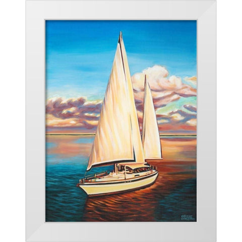 Sunset Cruise I White Modern Wood Framed Art Print by Vitaletti, Carolee
