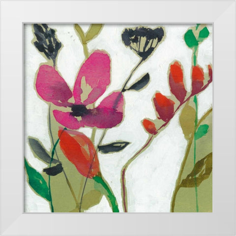 Vivid Flowers I White Modern Wood Framed Art Print by Goldberger, Jennifer