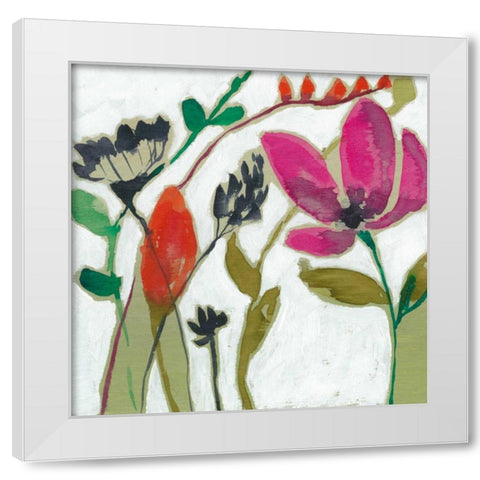 Vivid Flowers II White Modern Wood Framed Art Print by Goldberger, Jennifer