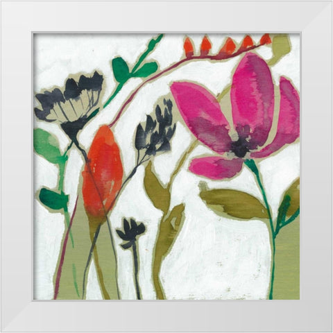 Vivid Flowers II White Modern Wood Framed Art Print by Goldberger, Jennifer
