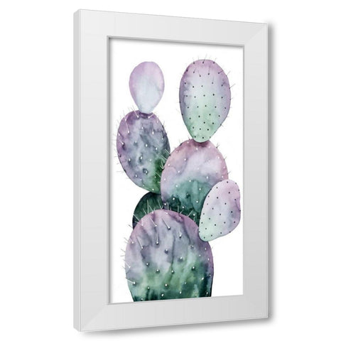 Purple Cactus II White Modern Wood Framed Art Print by Popp, Grace