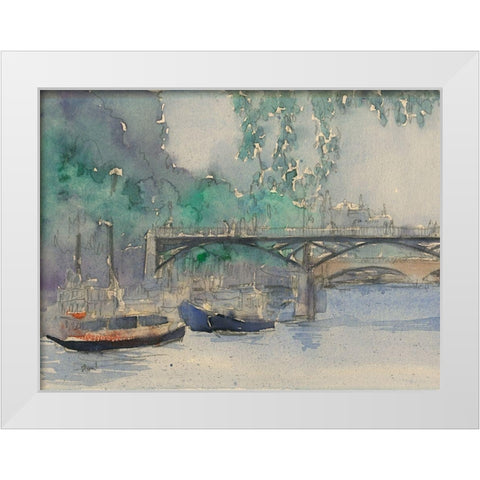 Custom Venice Watercolors V White Modern Wood Framed Art Print by Dixon, Samuel