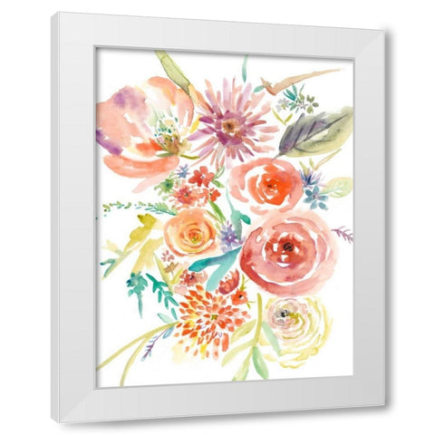 Floating Florals II White Modern Wood Framed Art Print by Zarris, Chariklia