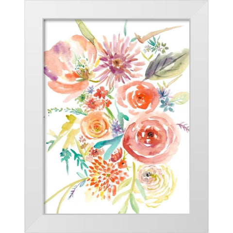 Floating Florals II White Modern Wood Framed Art Print by Zarris, Chariklia