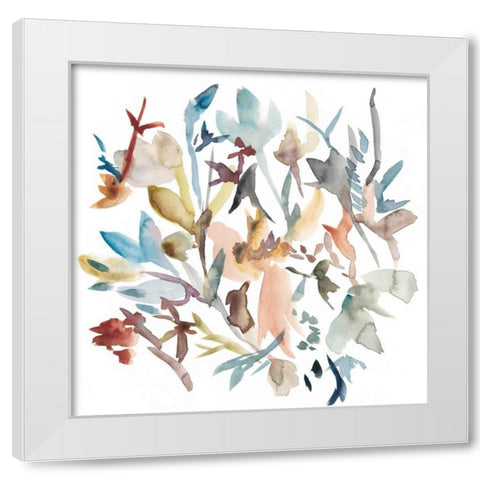 Forest Flowers I White Modern Wood Framed Art Print by Zarris, Chariklia