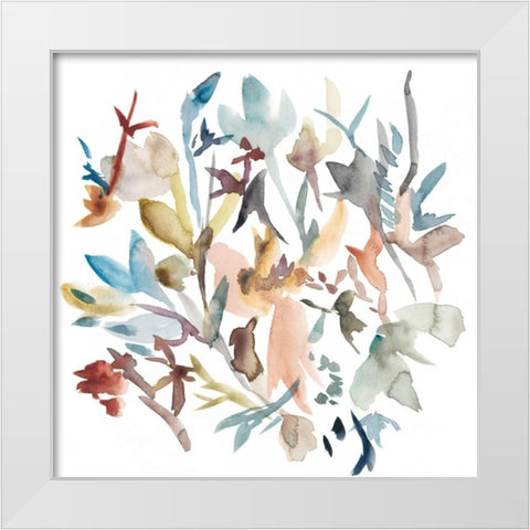 Forest Flowers I White Modern Wood Framed Art Print by Zarris, Chariklia