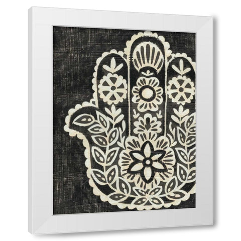 Night Hamsa II White Modern Wood Framed Art Print by Zarris, Chariklia