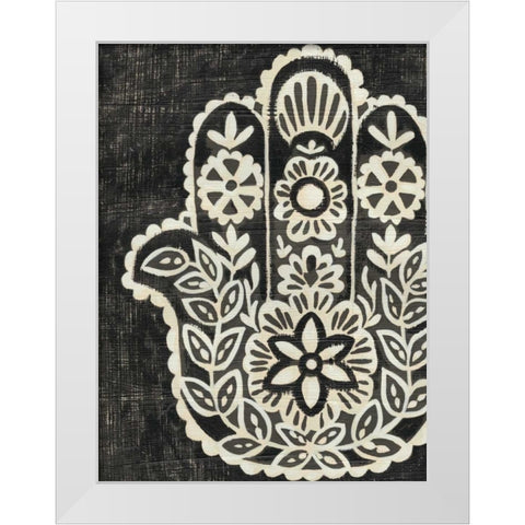 Night Hamsa II White Modern Wood Framed Art Print by Zarris, Chariklia