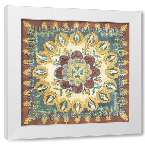 Batik Rosette I White Modern Wood Framed Art Print by Zarris, Chariklia