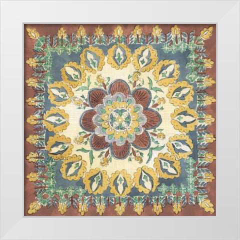 Batik Rosette I White Modern Wood Framed Art Print by Zarris, Chariklia