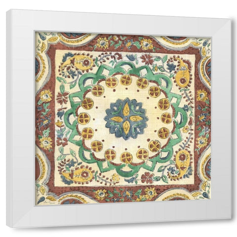 Batik Rosette II White Modern Wood Framed Art Print by Zarris, Chariklia