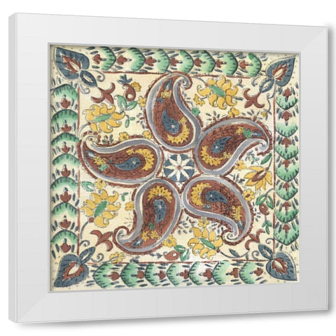 Batik Rosette III White Modern Wood Framed Art Print by Zarris, Chariklia