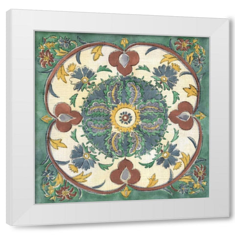 Batik Rosette IV White Modern Wood Framed Art Print by Zarris, Chariklia