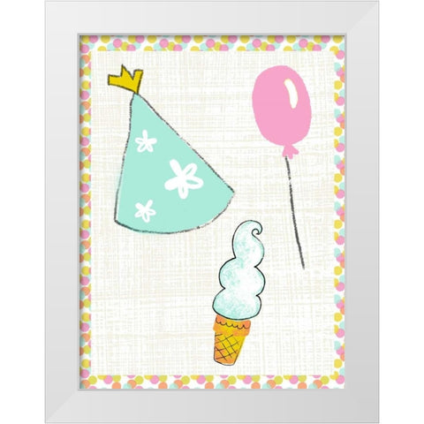 Pop Party IV White Modern Wood Framed Art Print by Zarris, Chariklia