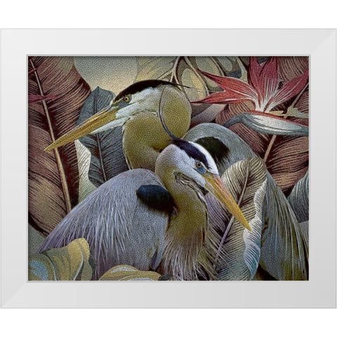 Two to Tango White Modern Wood Framed Art Print by Hunziker, Steve