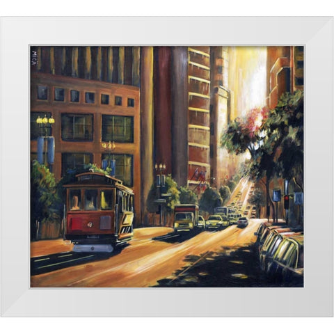 Ray of Light White Modern Wood Framed Art Print by Mica