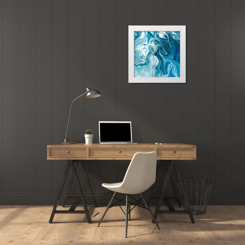 Indigo Minerals II White Modern Wood Framed Art Print by Fagalde, Jarman