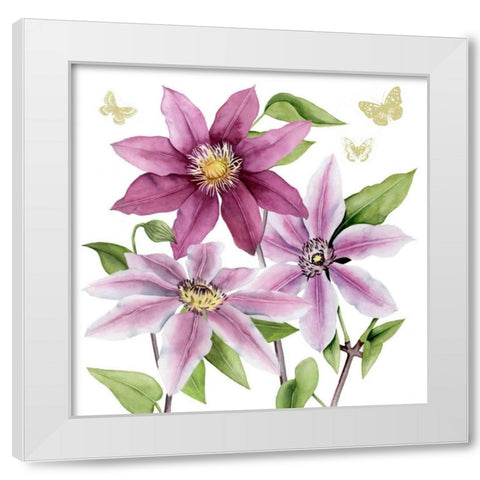 Clematis Climb I White Modern Wood Framed Art Print by Popp, Grace