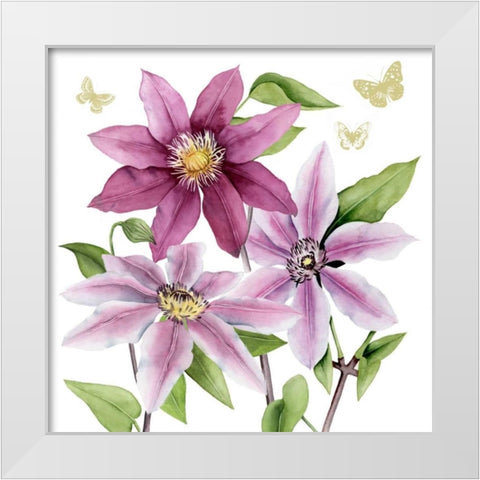 Clematis Climb I White Modern Wood Framed Art Print by Popp, Grace