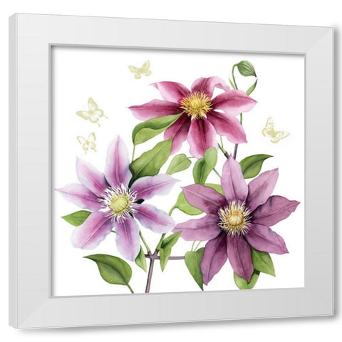 Clematis Climb II White Modern Wood Framed Art Print by Popp, Grace