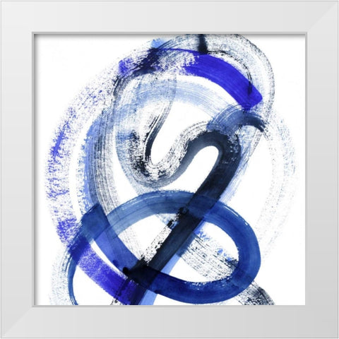 Blue Kinesis III White Modern Wood Framed Art Print by Popp, Grace